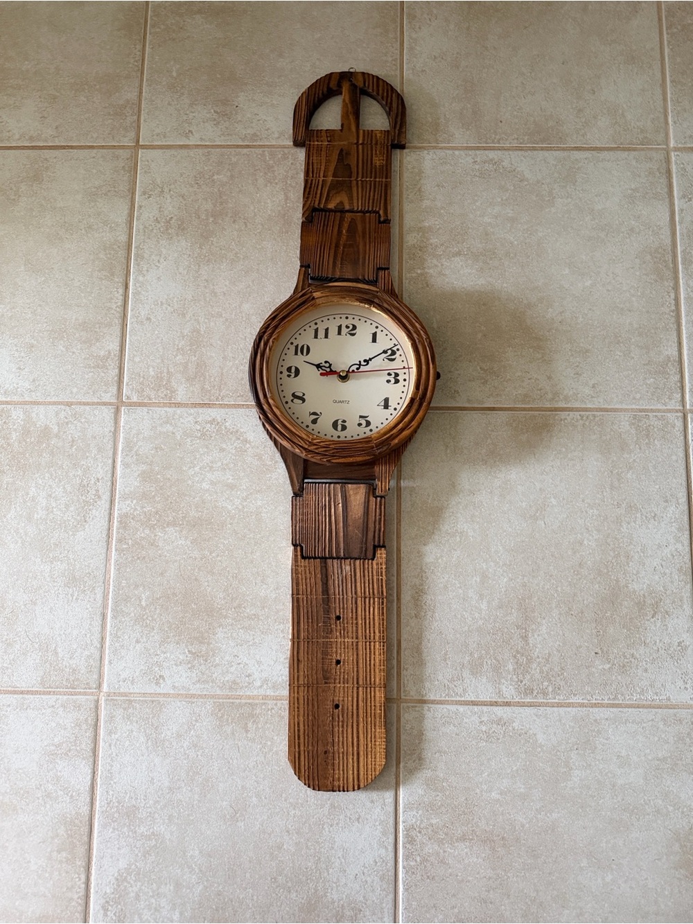 Wooden Wristwatch Wall Clock - Brown